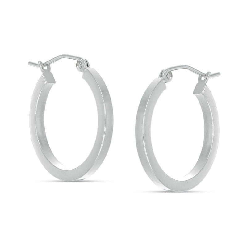20mm Square Tube Hoop Earrings in Hollow Sterling Silver