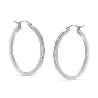 Sterling Silver Square Tube Hoops