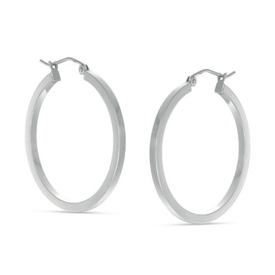 Sterling Silver Square Tube Hoops