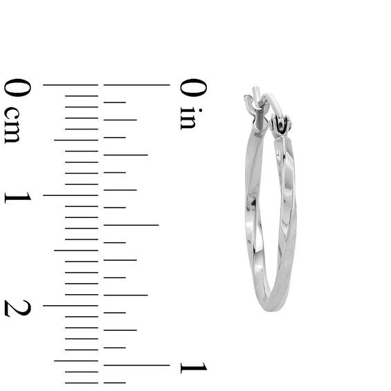 20mm Diamond-Cut Twist Hoop Earrings in Hollow Sterling Silver