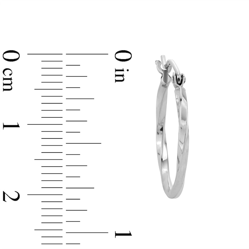 20mm Diamond-Cut Twist Hoop Earrings in Hollow Sterling Silver