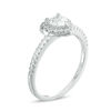 5mm Heart-Shaped Cubic Zirconia Frame Ring in Sterling Silver - Size 7