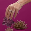 Cubic Zirconia Vintage-Style Wave Ring in Sterling Silver - Size 7