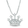 Cubic Zirconia Crown Pendant in Sterling Silver