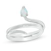 Thumbnail Image 1 of Pear-Shaped Lab-Created Opal Snake Inspired Wrap Ring in Sterling Silver - Size 7
