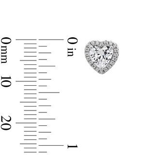 Solid Sterling Silver 5mm Heart-Shaped CZ Frame Studs