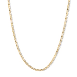 10K Hollow Gold Diamond-Cut Birdseye Curb Chain