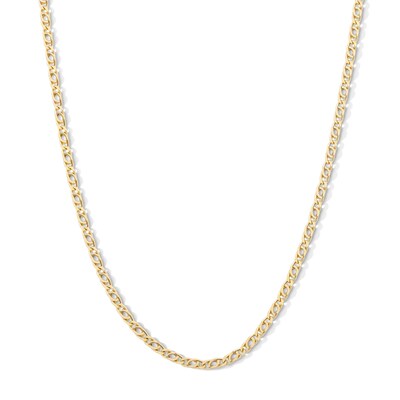 10K Hollow Gold Diamond-Cut Birdseye Curb Chain