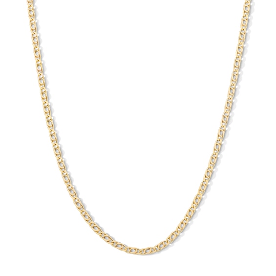 10K Hollow Gold Diamond-Cut Birdseye Curb Chain