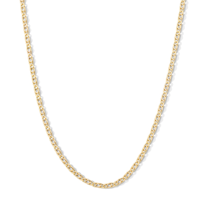 10K Hollow Gold Diamond-Cut Birdseye Curb Chain - 18"