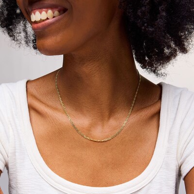 10K Hollow Gold Diamond-Cut Birdseye Curb Chain