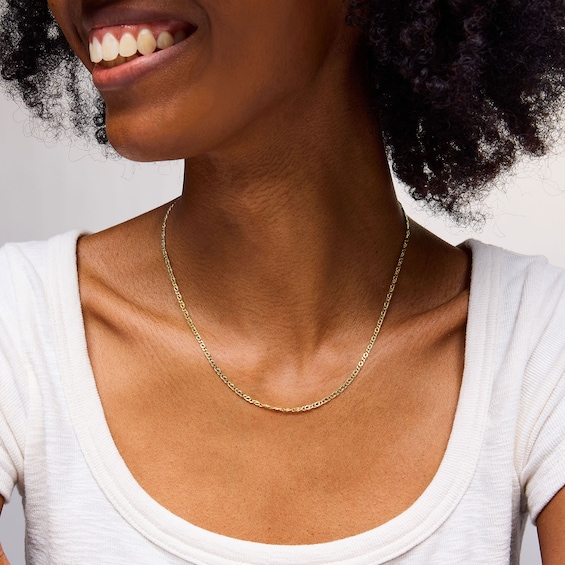 10K Hollow Gold Diamond-Cut Birdseye Curb Chain