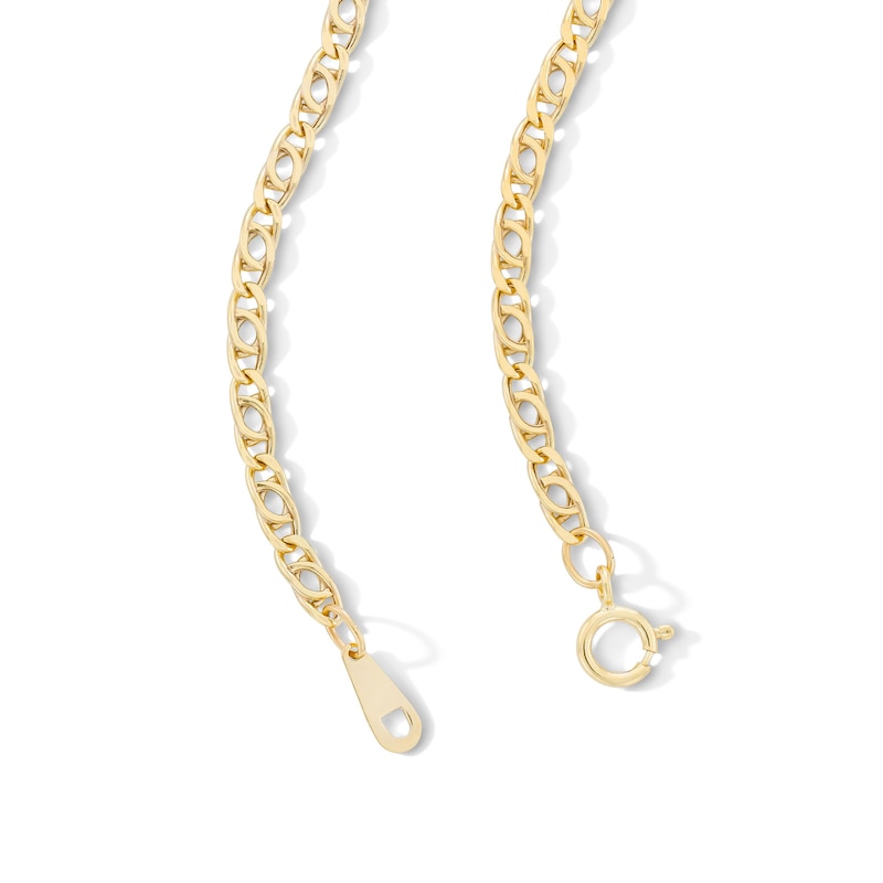 Main Image 4 of 10K Hollow Gold Diamond-Cut Birdseye Curb Chain - 18"