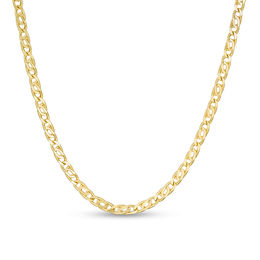 Child's 060 Gauge Diamond-Cut Birdseye Curb Chain Necklace in 10K Hollow Gold - 15&quot;