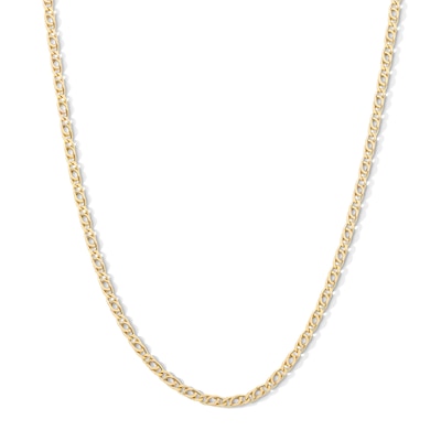 Child's 060 Gauge Diamond-Cut Birdseye Curb Chain Necklace in 10K Hollow Gold - 15"