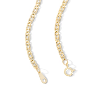 Child's 060 Gauge Diamond-Cut Birdseye Curb Chain Necklace in 10K Hollow Gold - 15"
