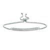 Cubic Zirconia Bar Bolo Bracelet in Sterling Silver - 9.5"