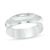 6mm Brushed Concave Bevelled Edge Comfort Fit Wedding Band in Sterling Silver - Size 10