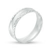 6mm Diamond-Cut Concave Comfort Fit Wedding Band in Sterling Silver - Size 10