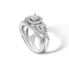 Thumbnail Image 4 of Cubic Zirconia Three Stone Frame Twist Shank Bridal Set in Sterling Silver