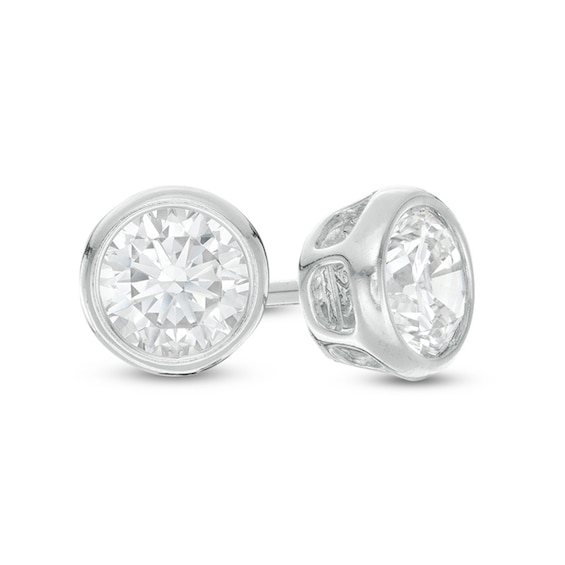 5mm Bezel-Set Cubic Zirconia Solitaire Stud Earrings in Sterling Silver