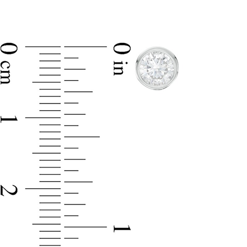 Main Image 2 of 5mm Bezel-Set Cubic Zirconia Solitaire Stud Earrings in Sterling Silver