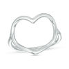 Made in Italy Heart Outline Ring in Sterling Silver - Size 7