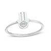 Thumbnail Image 1 of Hamsa with Etched Evil Eye Ring in Sterling Silver - Size 7