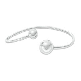 Double Ball Bypass Cuff in Sterling Silver