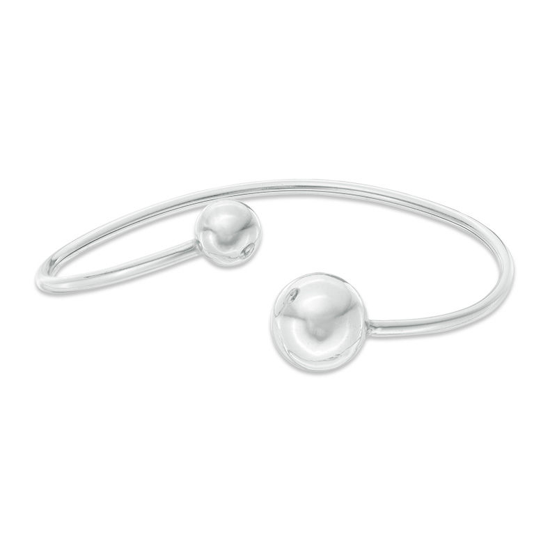 Main Image 1 of Double Ball Bypass Cuff in Sterling Silver