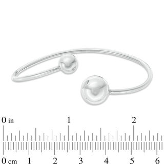 Double Ball Bypass Cuff in Sterling Silver