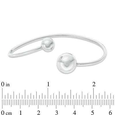 Double Ball Bypass Cuff in Sterling Silver