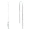 Thumbnail Image 1 of Made in Italy Diamond-Cut Leaf Threader Earrings in Sterling Silver