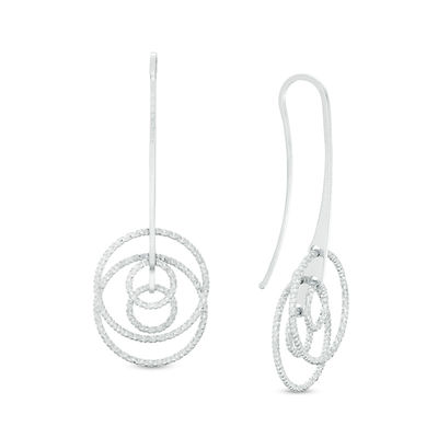 Made in Italy Diamond-Cut Layered Circles Threader Earrings in Sterling Silver
