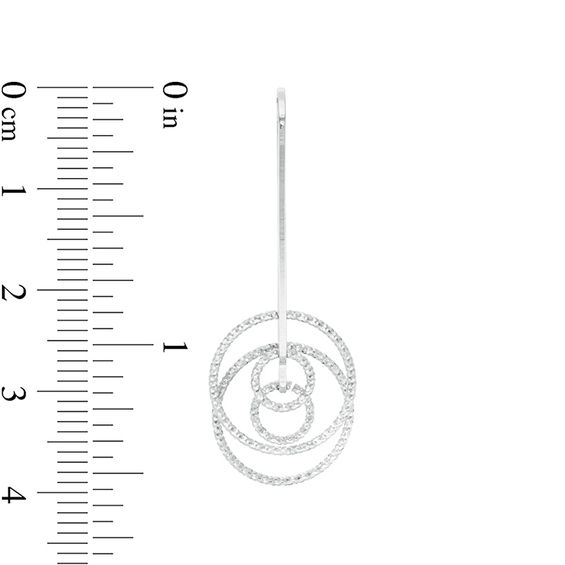 Made in Italy Diamond-Cut Layered Circles Threader Earrings in Sterling Silver