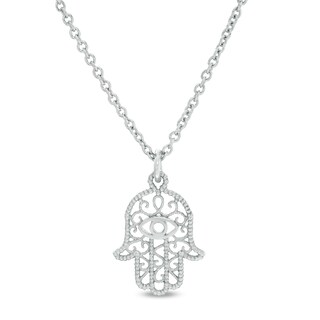 Hamsa Filigree Pendant in Sterling Silver