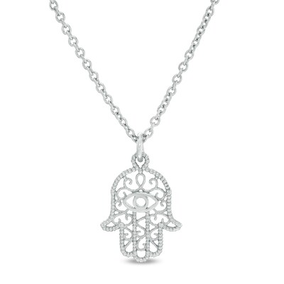 Hamsa Filigree Pendant in Sterling Silver