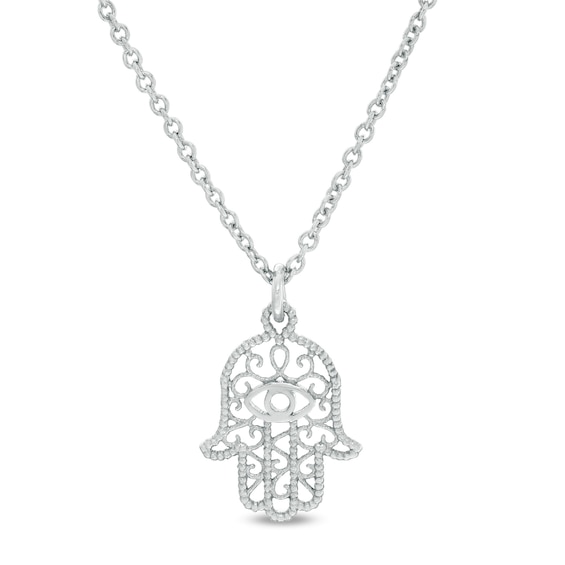 Hamsa Filigree Pendant in Sterling Silver