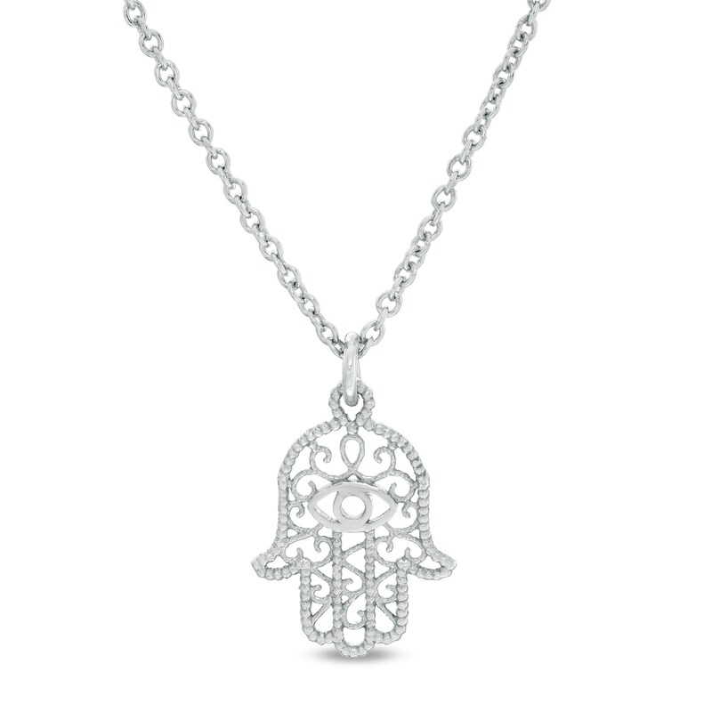 Hamsa Filigree Pendant in Sterling Silver