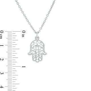 Hamsa Filigree Pendant in Sterling Silver