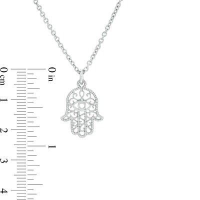 Hamsa Filigree Pendant in Sterling Silver