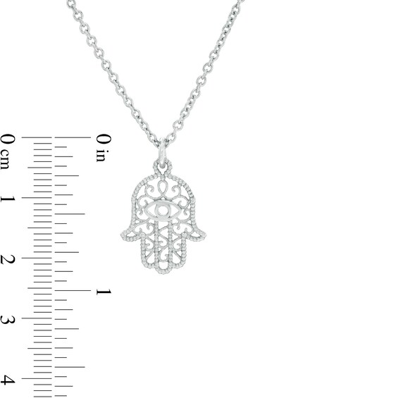 Hamsa Filigree Pendant in Sterling Silver