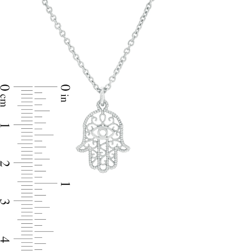 Hamsa Filigree Pendant in Sterling Silver
