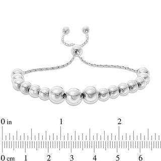 Graduating Ball Beaded Bolo Bracelet in Sterling Silver - 10.25"