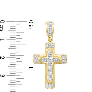 1/8 CT. T.W. Diamond Cross Pendant Charm in 10K Gold
