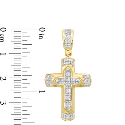 1/8 CT. T.W. Diamond Cross Pendant Charm in 10K Gold