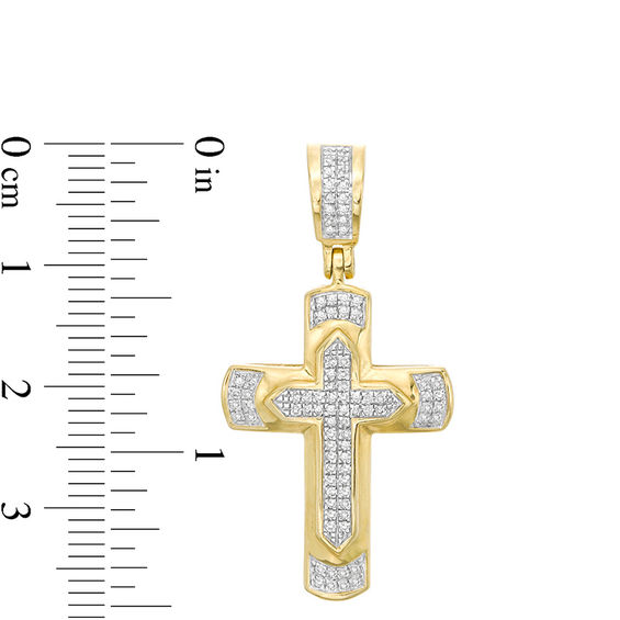 1/8 CT. T.W. Diamond Cross Pendant Charm in 10K Gold