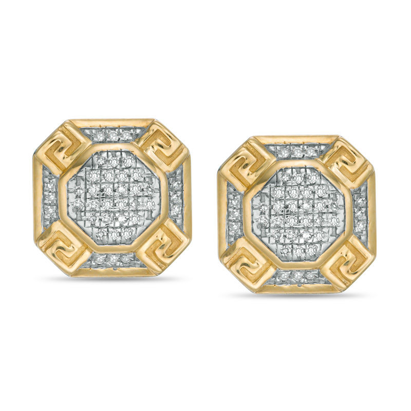 1/10 CT. T.W. Composite Diamond Octagon Stud Earrings in 10K Gold