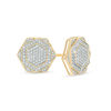 Thumbnail Image 0 of 1/5 CT. T.W. Diamond Hexagon Frame Stud Earrings in 10K Gold