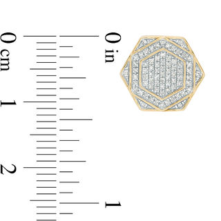 1/5 CT. T.W. Diamond Hexagon Frame Stud Earrings in 10K Gold